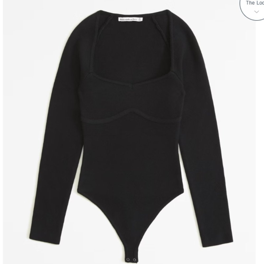 Abercrombie & Fitch Long Sleeve Sweetheart Sweater Knit Rib Bodysuit